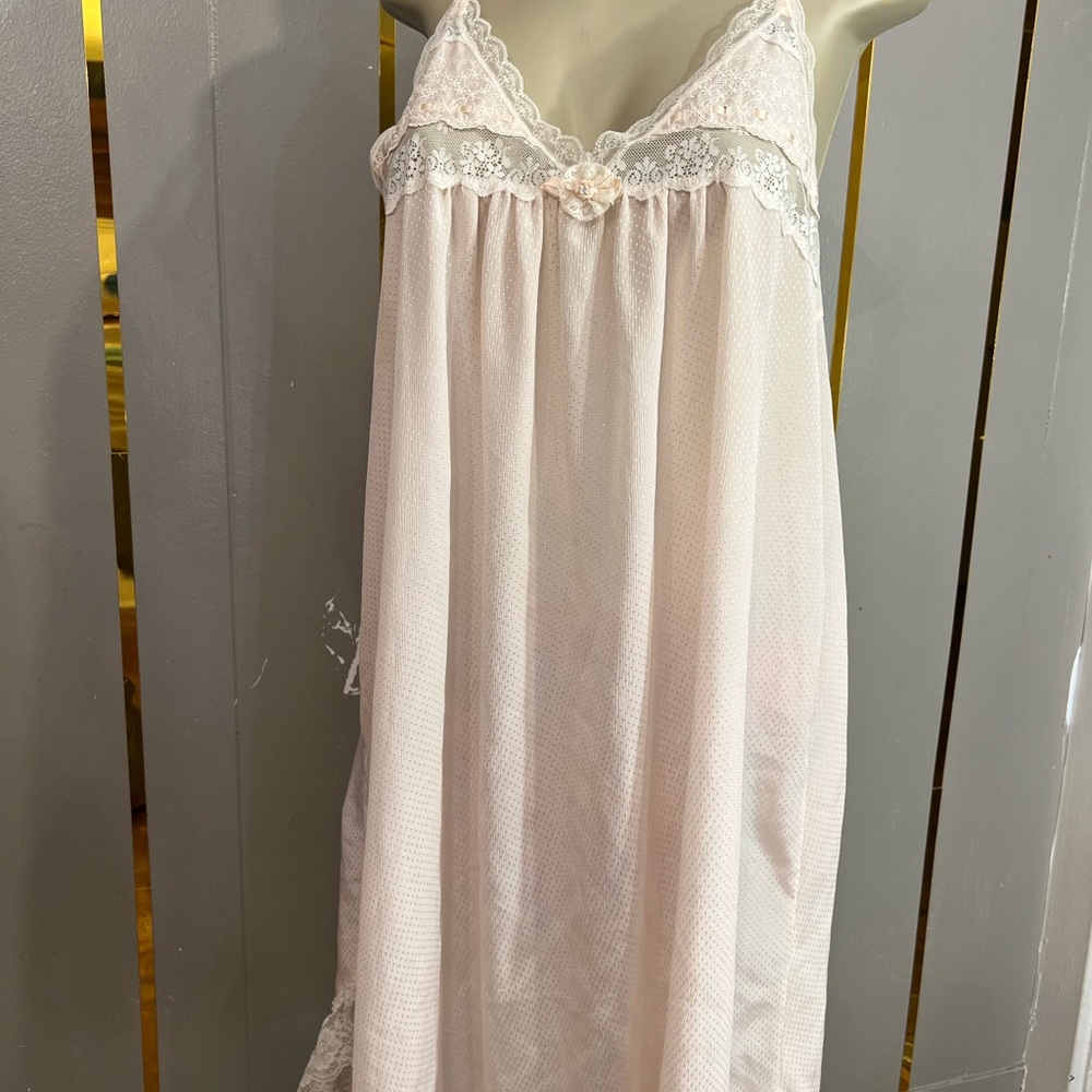 Dior Pink and White Lace Chemise